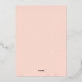 クールでエレガントなお礼の卒業用ホイルカード 箔招待状 (裏面)