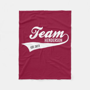 クールでカスタムな家族のチーム名前のレトロのスポーツロゴ フリースブランケット