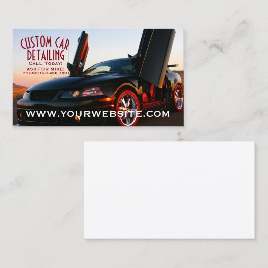 クールでカスタムな車の詳述 名刺 (正面/裏面)