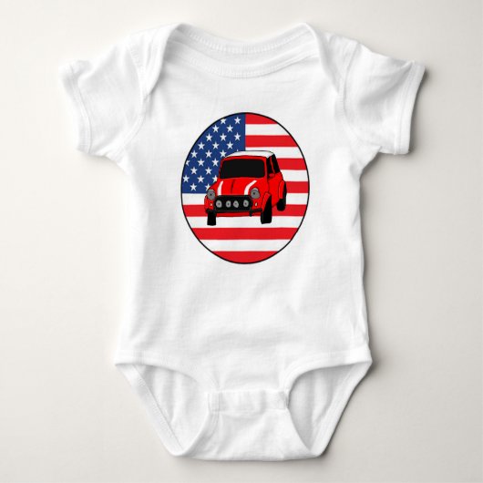 クールでカスタムな車 ベビーボディスーツ (正面)
