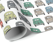 クールでカラフルでクラシックな車の包装紙 ラッピングペーパー (ロールコーナー)