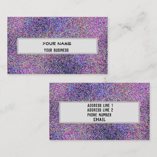 クールでカラフルでフェイクなグリッターのきらめく背景 名刺 (正面/裏面)