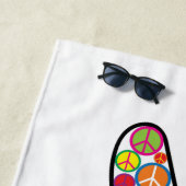 クールでカラフルで素晴しいピースサイン手 ビーチタオル (インサイチュ)