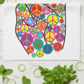 クールでカラフルで素晴しいピースサイン キッチンタオル (折り畳み)