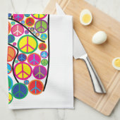 クールでカラフルで素晴しいピースサイン キッチンタオル (四つ折り)