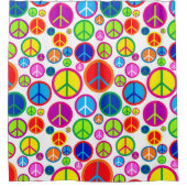 クールでカラフルで素晴しいピースマーク シャワーカーテン (正面)