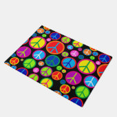 クールでカラフルで素晴しいピースマーク ドアマット (アングル)