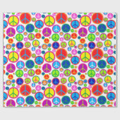 クールでカラフルで素晴しいピースマーク ラッピングペーパー (フラット)