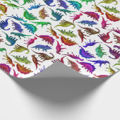 クールでカラフルな恐竜の包装紙 ラッピングペーパー (角)