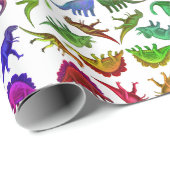 クールでカラフルな恐竜の包装紙 ラッピングペーパー (ロールコーナー)