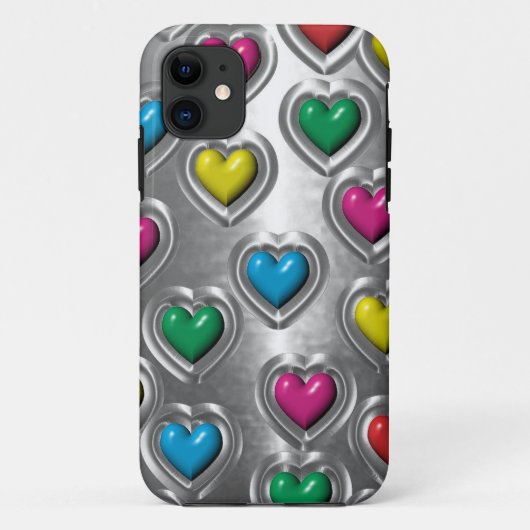 クールでカラフルな金属のハートのiPhone 5の箱 Case-Mate iPhoneケース (裏面)
