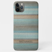 クールでクラシカルなアーティスティックな革調ストライプ柄 Case-Mate iPhoneケース (裏面)