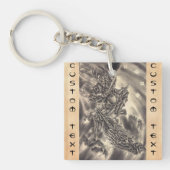 クールでクラシックなヴィンテージの日本の鬼のドラゴンの入れ墨 キーホルダー (正面)