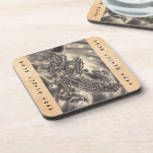 クールでクラシックなヴィンテージの日本の鬼のドラゴンの入れ墨 コースター (左側)