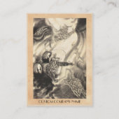 クールでクラシックなヴィンテージの日本の鬼のドラゴンの入れ墨 名刺 (裏面)