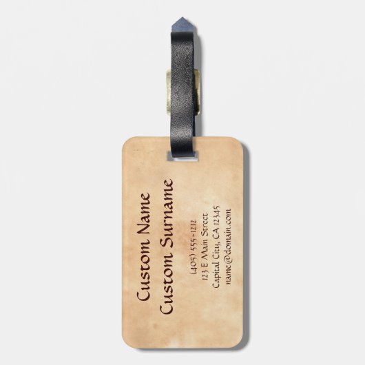 クールでクラシックなヴィンテージの日本の鬼の武士のトラ ラゲッジタグ (裏面縦)