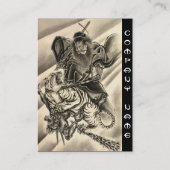 クールでクラシックなヴィンテージの日本の鬼の武士のトラ 名刺 (裏面)