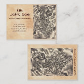 クールでクラシックなヴィンテージの日本の鬼の武士の戦い 名刺 (正面/裏面)