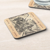 クールでクラシックなヴィンテージの日本の鬼インク入れ墨 コースター (左側)