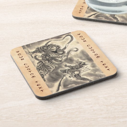 クールでクラシックなヴィンテージの日本の鬼インク入れ墨 コースター (左側)