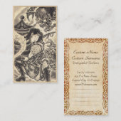 クールでクラシックなヴィンテージの日本の鬼インク入れ墨 名刺 (正面/裏面)