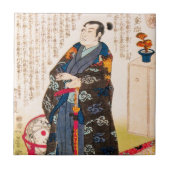 クールでクラシックな東洋の日本の武士の芸術 タイル (正面)