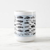 クールでクラシックな車のマグ コーヒーマグカップ (中央)
