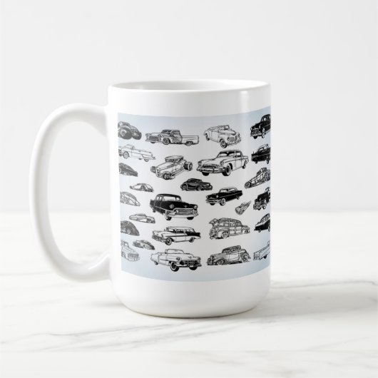 クールでクラシックな車のマグ コーヒーマグカップ (左)