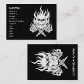 クールでシンプルでエレガントな白黒の種族のスカルのtatto 名刺 (正面/裏面)