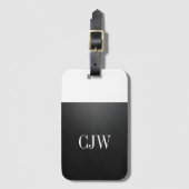 クールでシンプルな質の白黒のモノグラム ラゲッジタグ (正面縦)