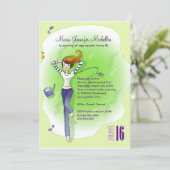 クールでチルなスイート16の誕生日パーティー招待状 招待状 (スタンド正面)