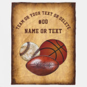 クールでパーソナライズなスポーツのブランケット、あなたの文字 フリースブランケット (正面)