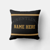 クールでパーソナライズなレスリングチームギフトあなたの文字 クッション (裏面)