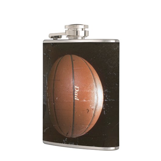 クールでパーソナライズなヴィンテージのグランジなバスケットボールのフラスコ フラスク (左)
