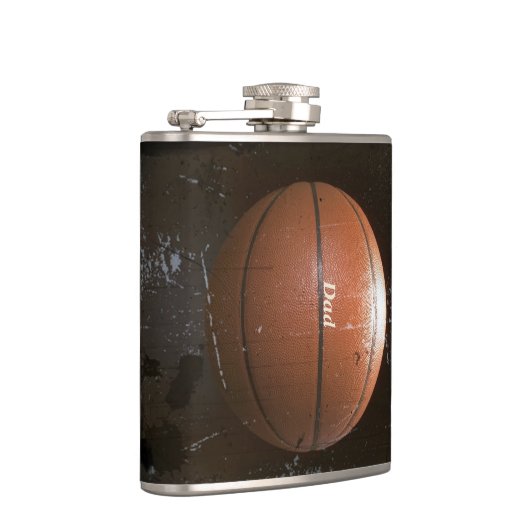 クールでパーソナライズなヴィンテージのグランジなバスケットボールのフラスコ フラスク (右)