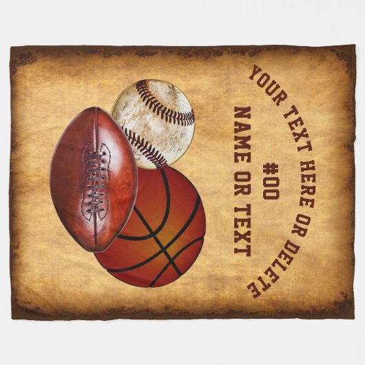 クールでパーソナライズなヴィンテージの一見は毛布を遊ばします フリースブランケット (正面(横))