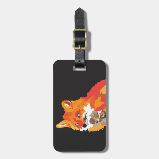 クールでファンキーなキツネ ラゲッジタグ (正面縦)