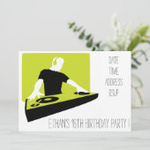 クールでファンキーなティーンの誕生日パーティー 招待状 (スタンド正面)