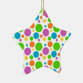 クールでファンキーな多彩の水玉模様パターン円 セラミックオーナメント (右)