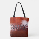 クールでフェイクなヴィンテージのフットボールのトートバックかあなたの写真 トートバッグ (裏面)