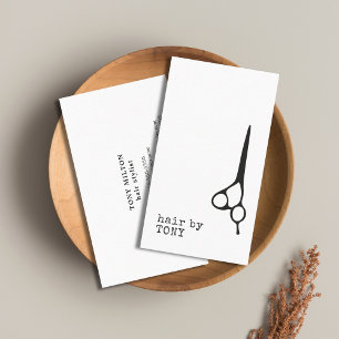 クールでミニマルな白黒の美容師 名刺