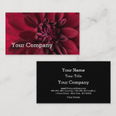 クールでモダンで赤いダリアの花柄 名刺 (正面/裏面)