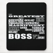 クールでモダンなおもしろいのボス: 最も素晴らしいボス マウスパッド (正面)