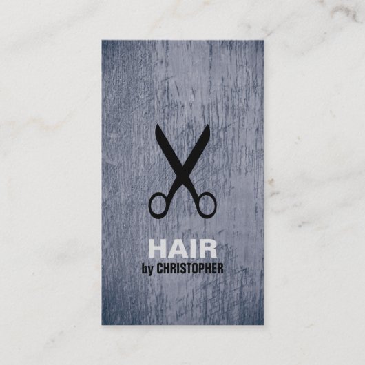 クールでモダンな暗藍色は美容師を切ります 名刺 (正面)