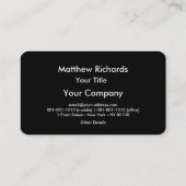 クールでモダンな白黒目の錯覚 名刺 (裏面)