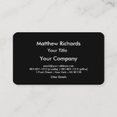 クールでモダンな白黒目の錯覚 名刺 (裏面)