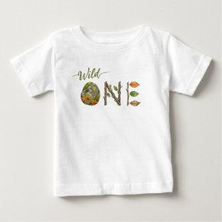 クールでモダンなWild Oneベビー服 1歳の誕生日おめでとうTシャツ ベビーTシャツ