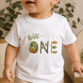 クールでモダンなWild Oneベビー服 1歳の誕生日おめでとうTシャツ ベビーTシャツ