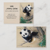 クールで中国のでかわいく甘く柔らかいパンダくまの木の芸術 名刺 (正面/裏面)