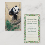 クールで中国のでかわいく甘く柔らかいパンダくまの木の芸術 名刺 (正面/裏面)
